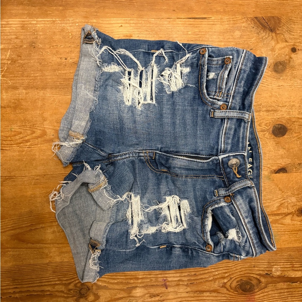 American Eagle Outfitters Ripped Blue Jean Shorts